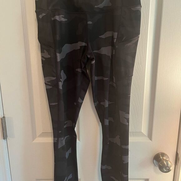 Athleta Black and Gray High-Waisted Leggings - Picture 2 of 6